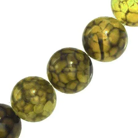 10mm Round Green Fire Agate Beads (Pack of 10)