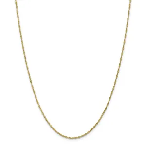 1.4mm 10k Yellow Gold Solid Singapore Chain Anklet, 10 Inch