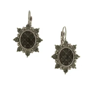 1928 Jewelry Black Diamond Starburst Drop Earrings