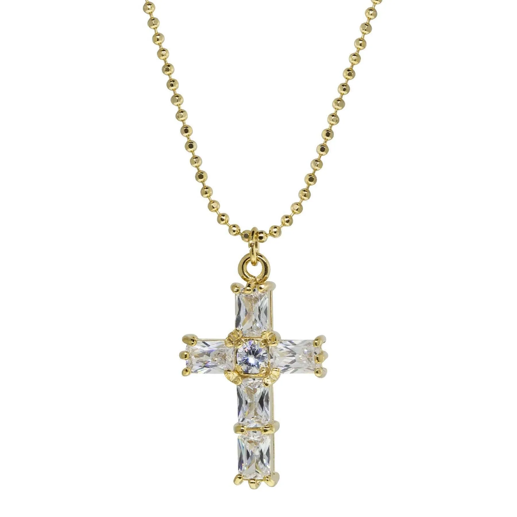 1928 Jewelry Cubic Zirconia Cross Pendant Necklace 18"