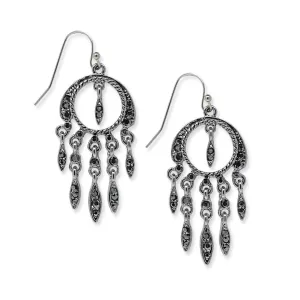 1928 Jewelry Hematite Drop Earrings