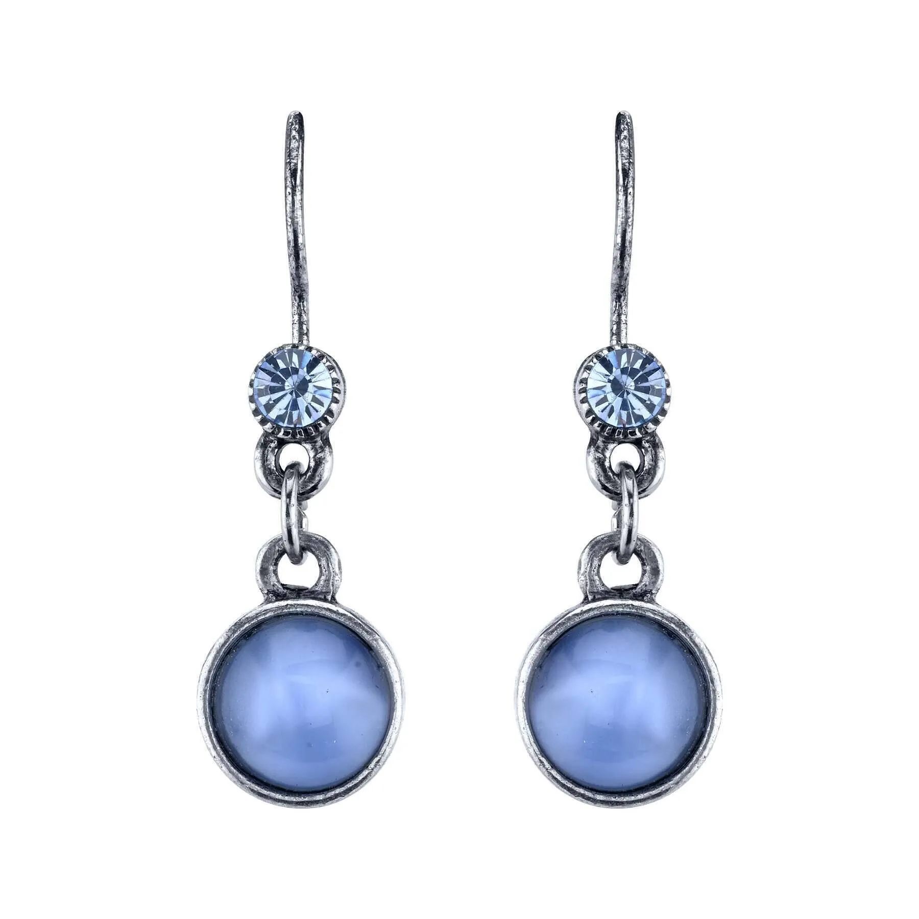 1928 Jewelry Light Sapphire Blue Crystal And Blue Moonstone Drop Earrings