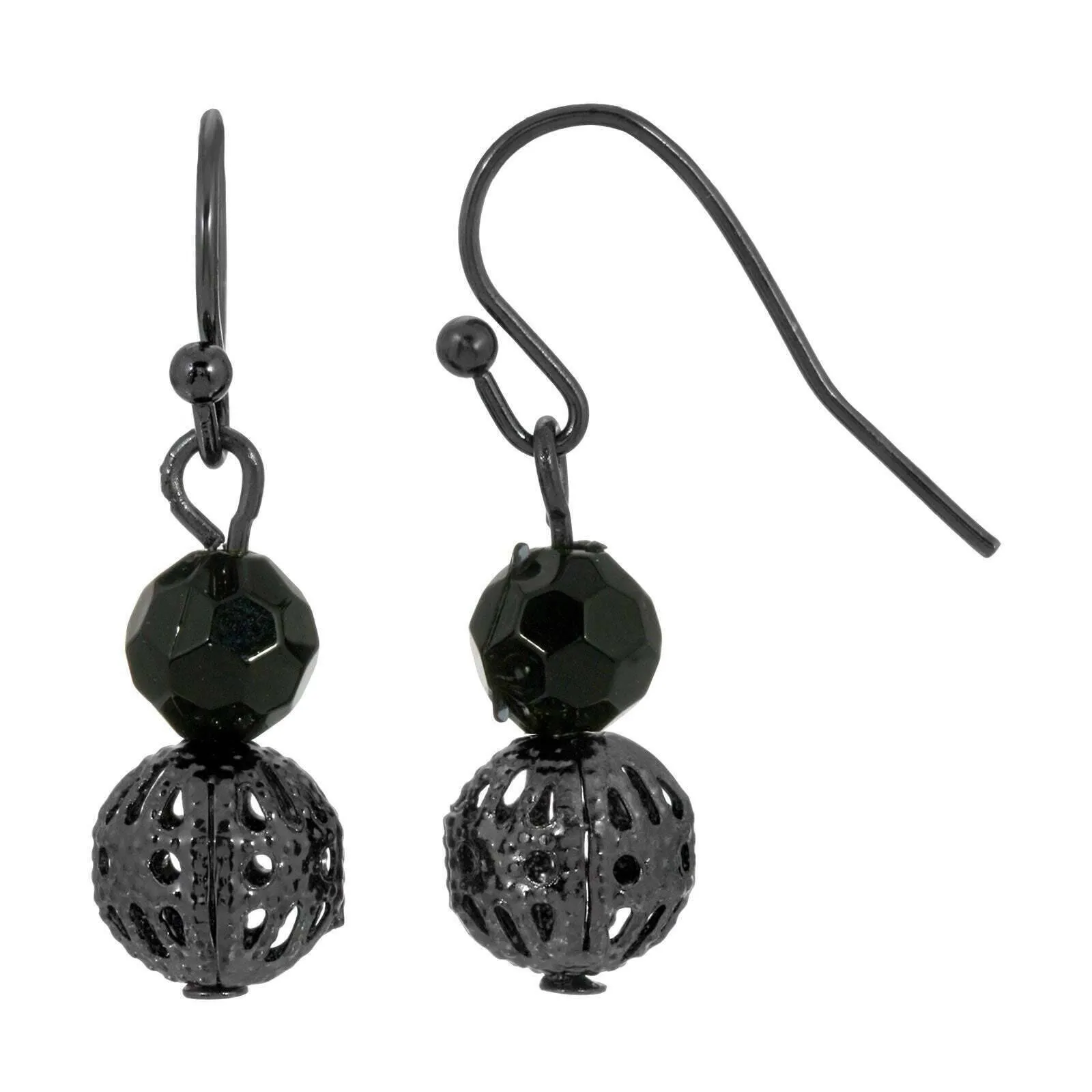 1928 Jewelry Multifaceted Bead & Ball Drop Earrings