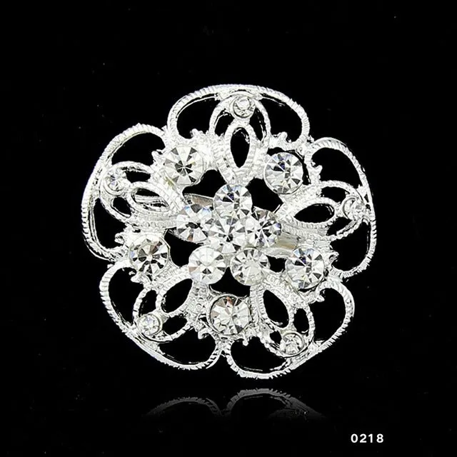 2016 Charming Jewelry Bridal Bouquet Flower Pattern Brooch Pin Rhinestone Inlaid Crystal Women Wedding Brooches 14 types