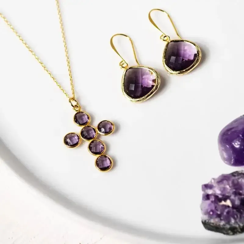 Amethyst Elegant Earrings | Charka Healing Jewelry