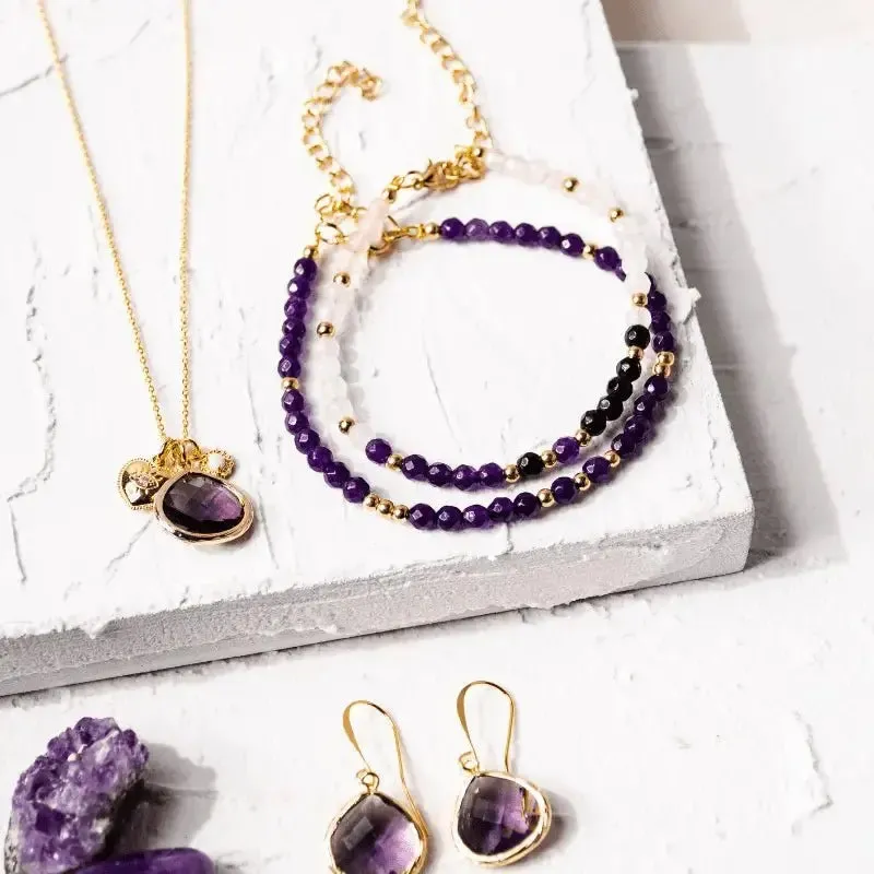 Amethyst Elegant Earrings | Charka Healing Jewelry