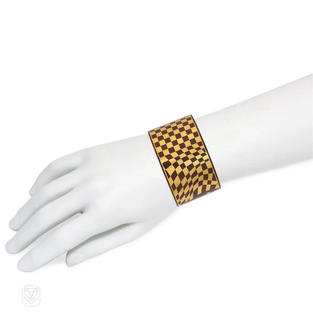 Angela Cummings for Tiffany & Co. damascene checkered cuff bracelet