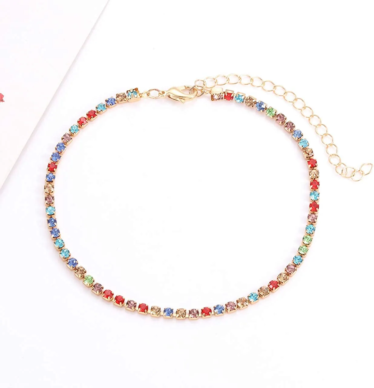 Anklets for Women Cute Charms Butterfly Ankle Bracelets Colorful Rhinestone Anklets Bohemia Layering Chain Anklets for Girls Summer Beach Foot Jewelry Set