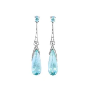 Aqua Crystal Drop Dangles