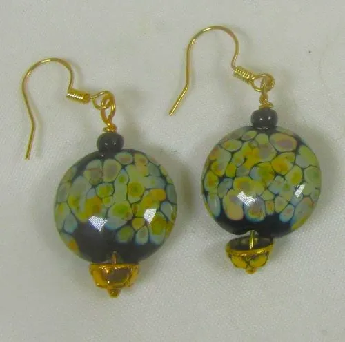 Black & Tan Artisan Drop Earrings