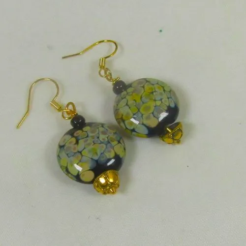 Black & Tan Artisan Drop Earrings