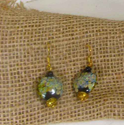 Black & Tan Artisan Drop Earrings