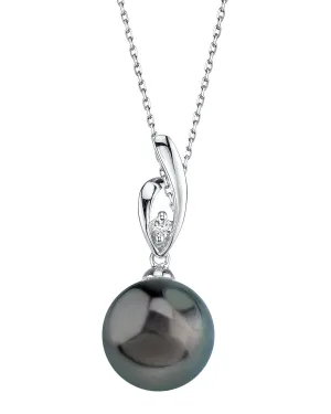 Black Tahitian Pearl & Diamond Asterie Pendant