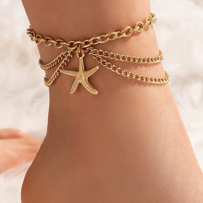 Boho Gold Silver Chain Anklet