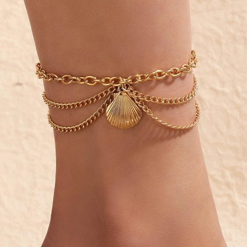 Boho Gold Silver Chain Anklet