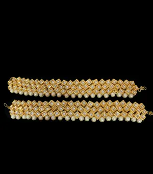 Bridal  kundan  Anklets ( shell pearls  ) ( READY TO SHIP )