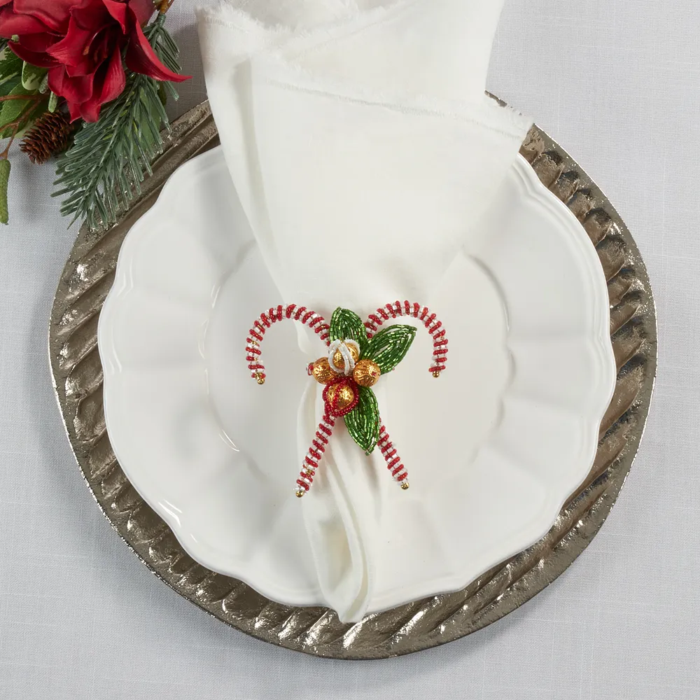 Candy Cane Napkin Rings - Set of 4