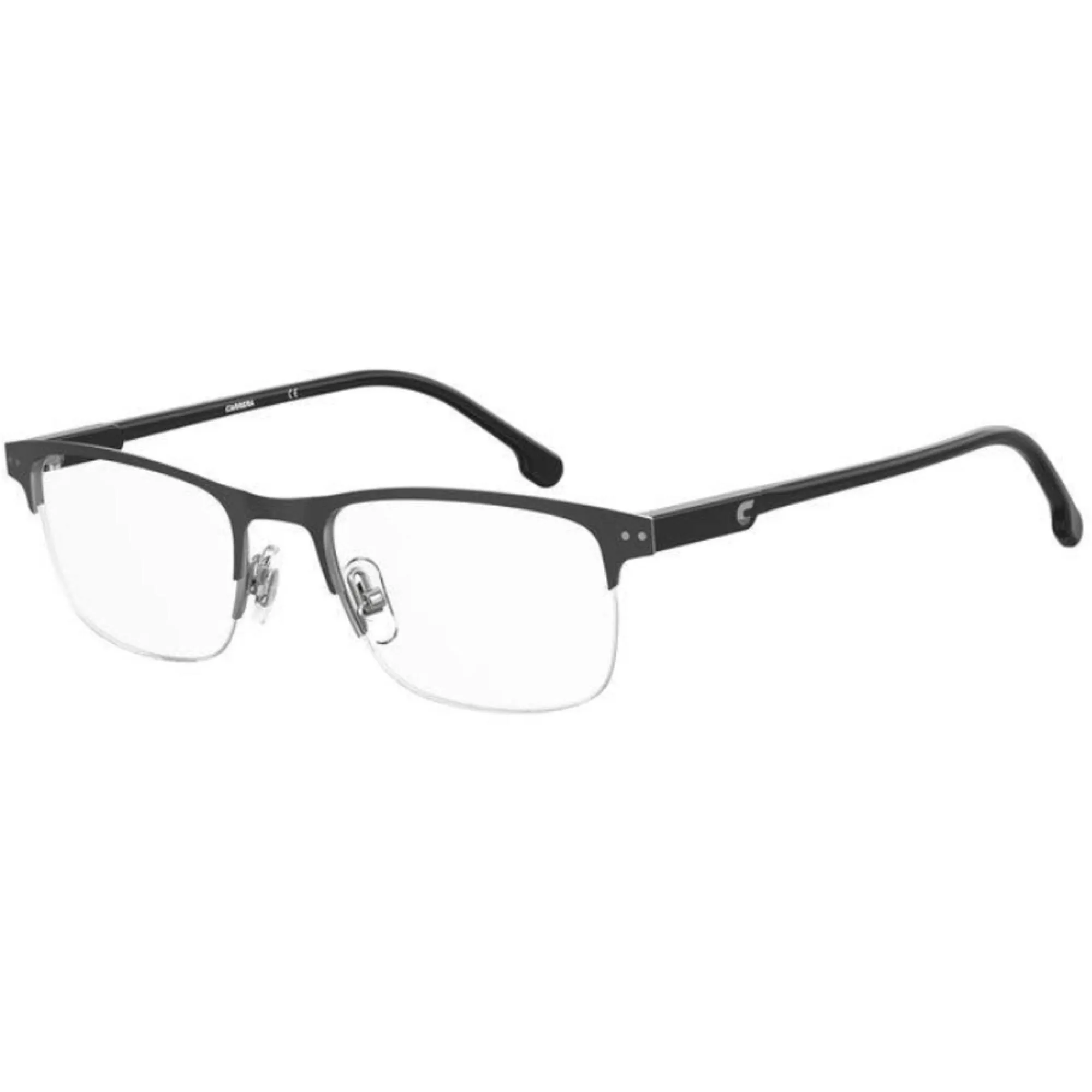 Carrera Unisex Eyeglasses - Black Plastic/Metal Rectangular Half Rim | 2019T 0807