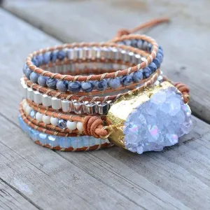 Celestine Druzy Wrap Bracelet