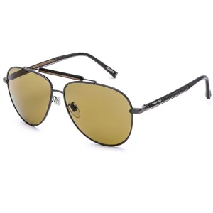 Chopard Men's Sunglasses - Ruthenium/Carbon Fiber/Wood Aviator Shape Frame SCHC94 568P