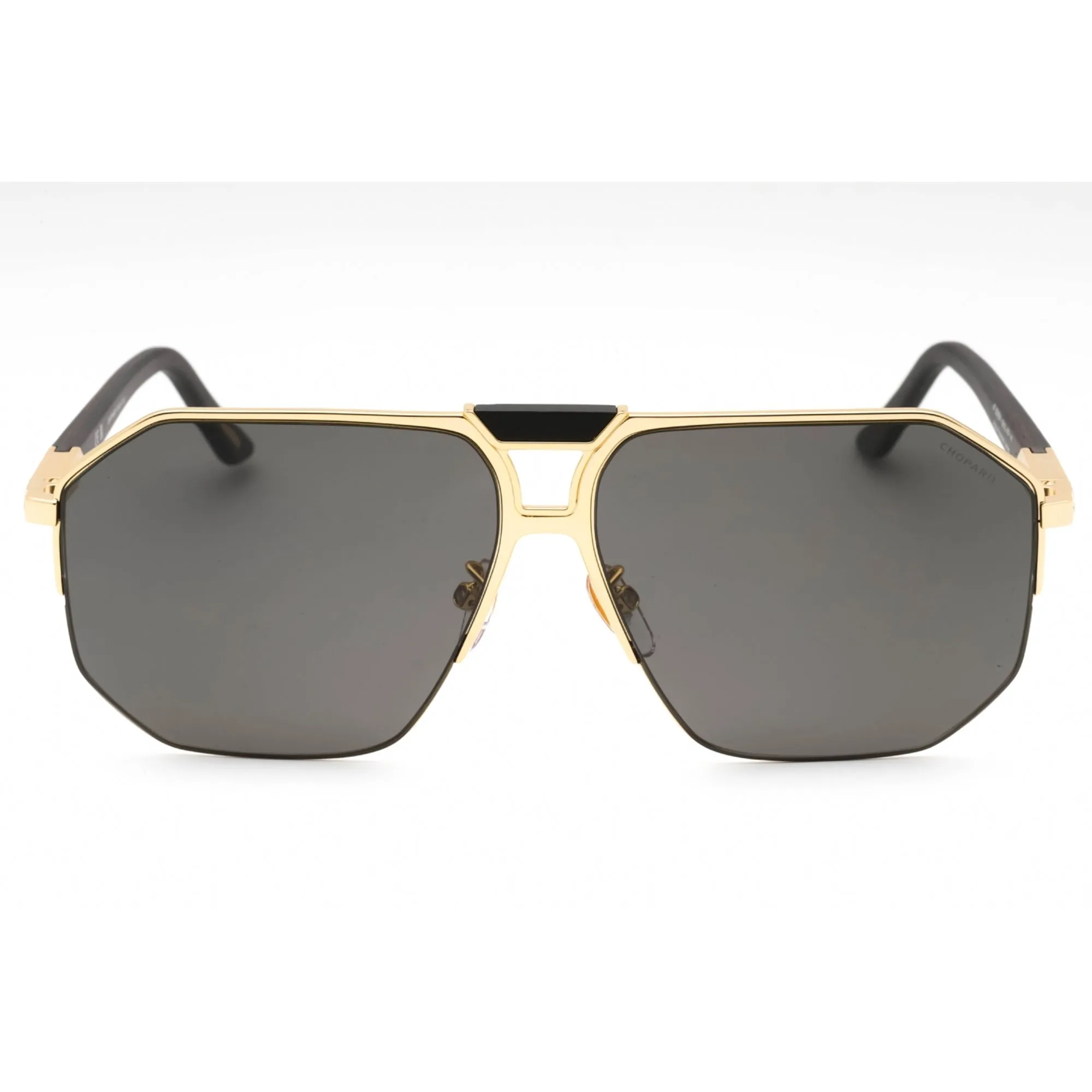 Chopard Men's Sunglasses - Shiny Yellow Gold Metal Pilot Full Rim Frame | SCHG61V 400P