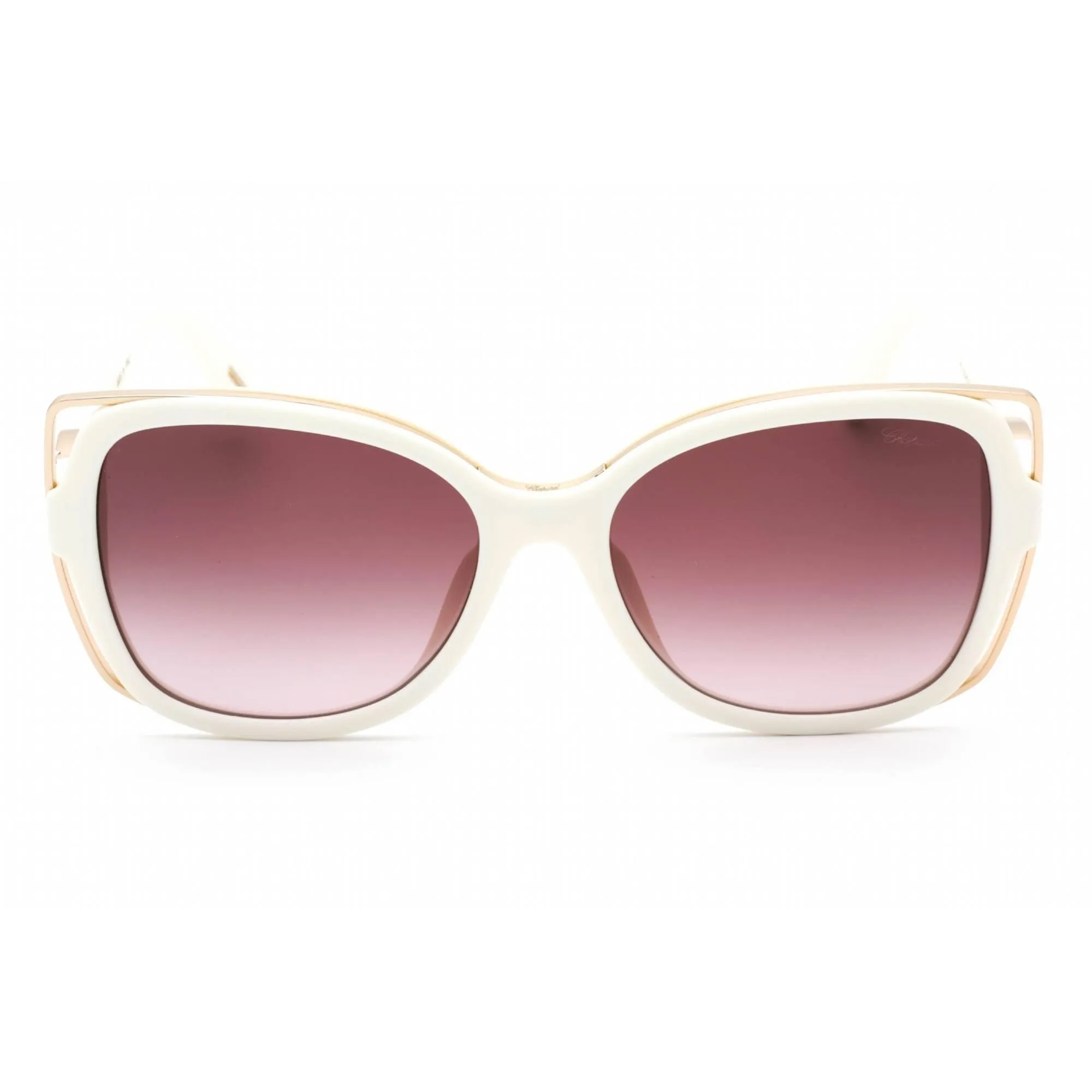 Chopard Women's Sunglasses - Shiny Ivory Plastic Cat Eye Shape Frame | SCH316 0702