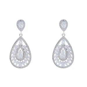 Classic & Elegant Tear Drop Fancy Drop Brass Earrings