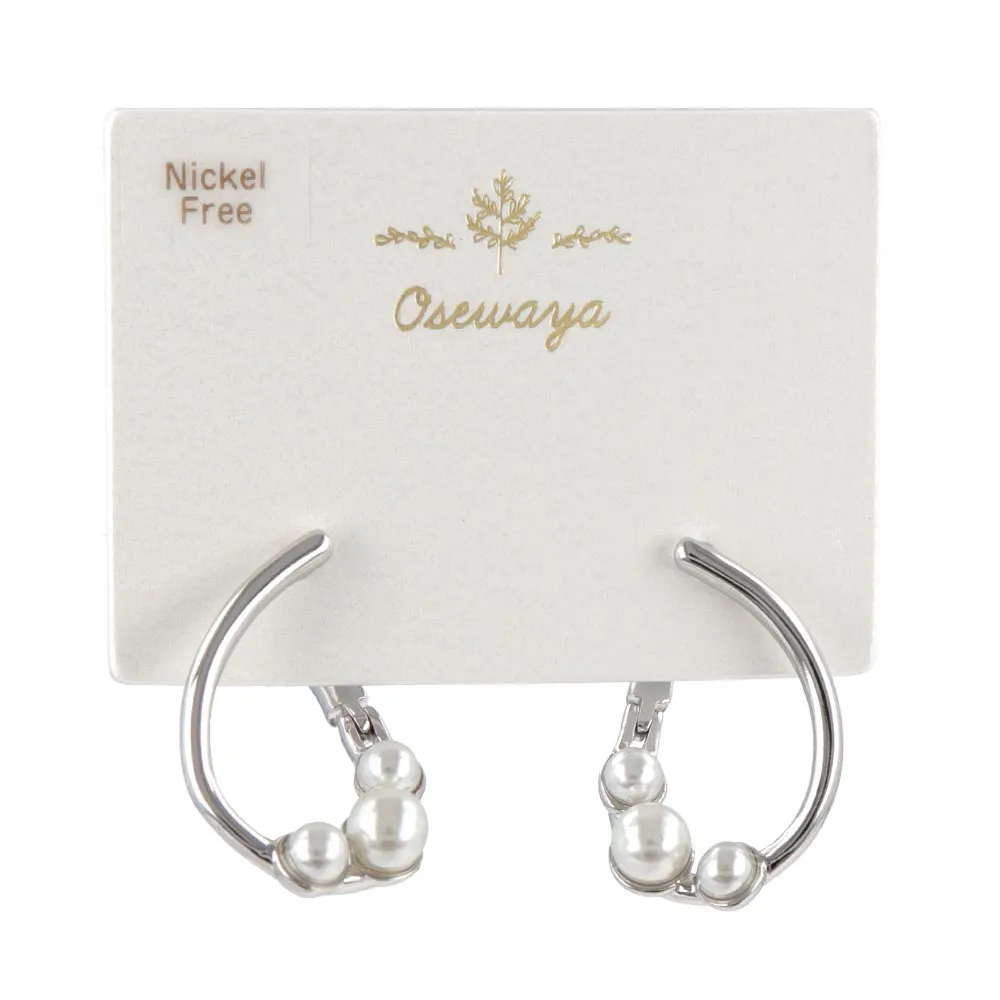 Curve Hoop Pear Detail Earrings