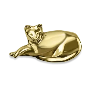 Estate 14K Yellow Gold Cat Brooch