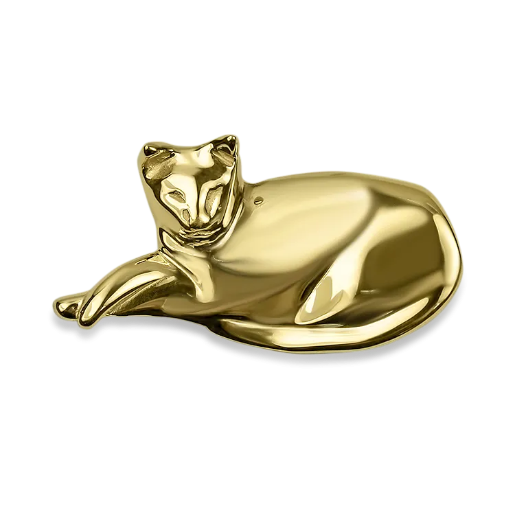 Estate 14K Yellow Gold Cat Brooch