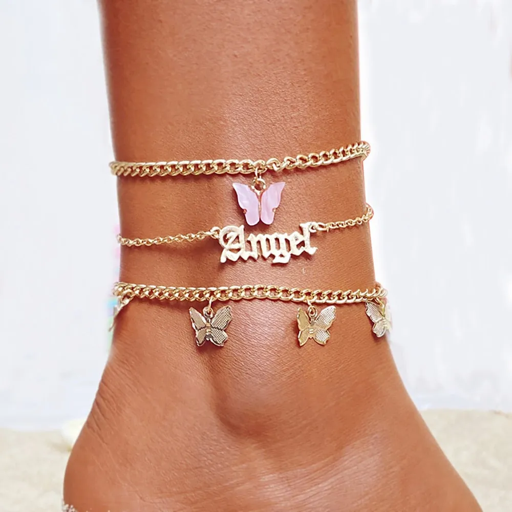 FNIO Bohemia Chain Anklets for Women Foot Accessories 2021 Summer Beach Barefoot Sandals Bracelet ankle on the leg Female