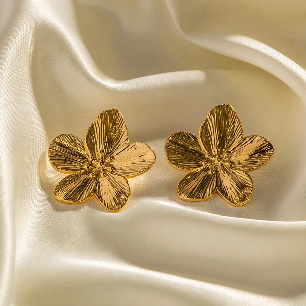 Gold Plated Vintage Butterfly Stud Earrings Charm