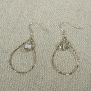 Gold Teardrop Hoop & Rock Crystal Earrings