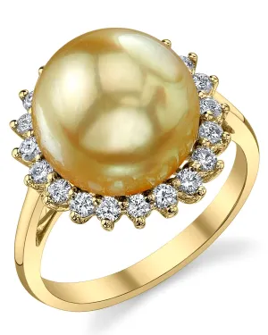 Golden South Sea Pearl & Diamond Adoration Ring