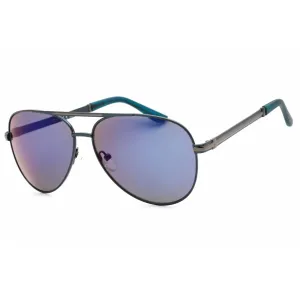 Guess Factory Men's Sunglasses - Shiny Blue Metal Frame Blue Mirror Lens | GF0173 90X