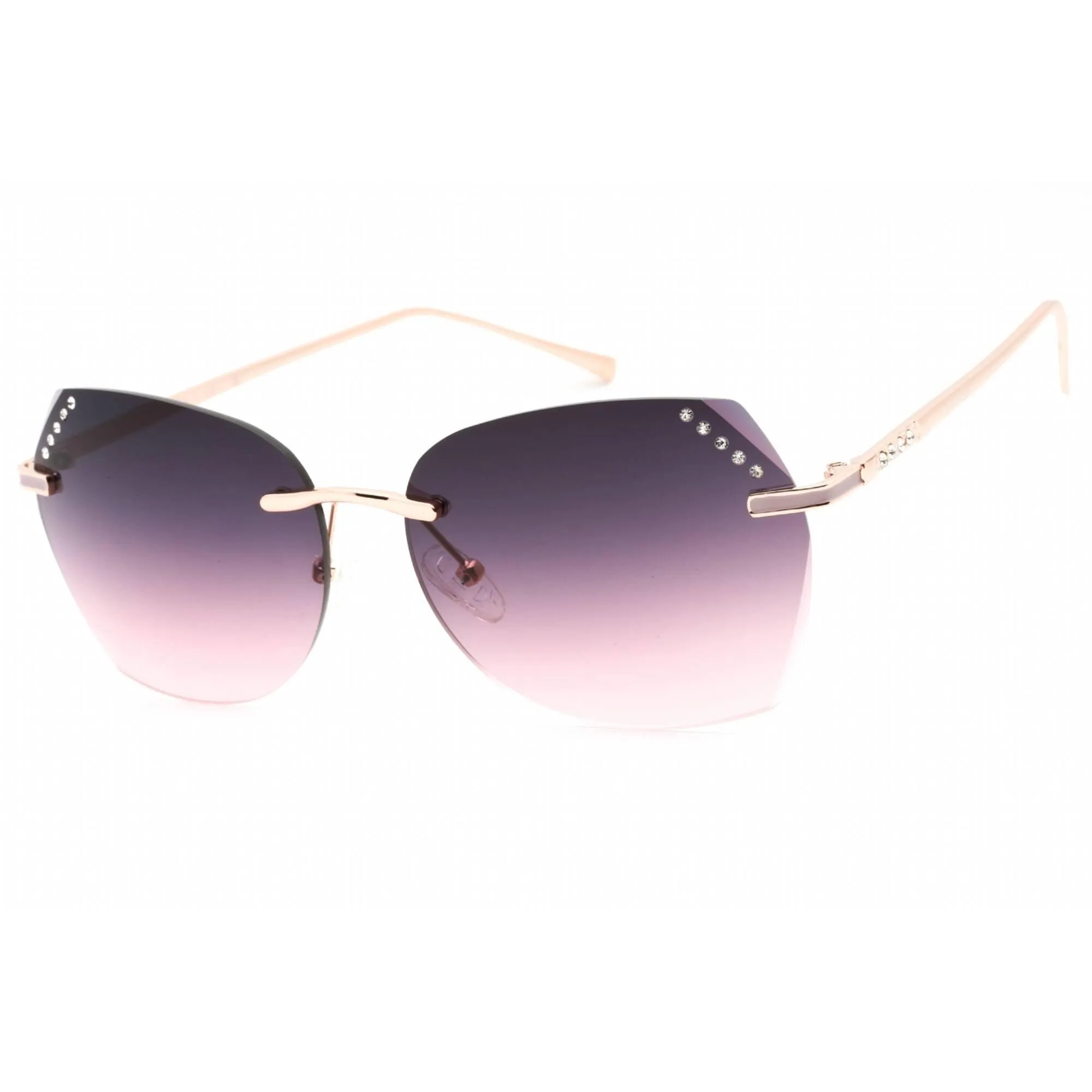 Guess Factory Women's Sunglasses - Shiny Rose Gold Rectangular Frame | GF0384 28T