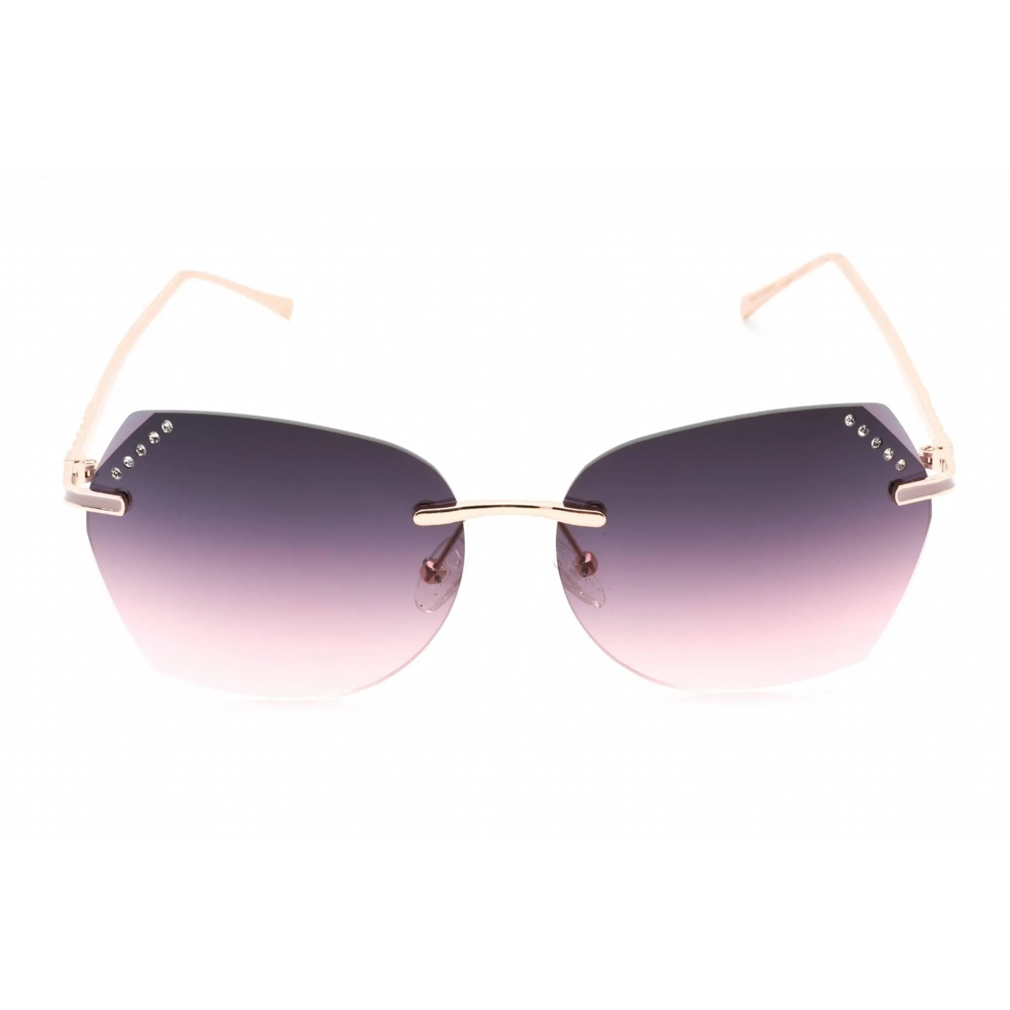 Guess Factory Women's Sunglasses - Shiny Rose Gold Rectangular Frame | GF0384 28T