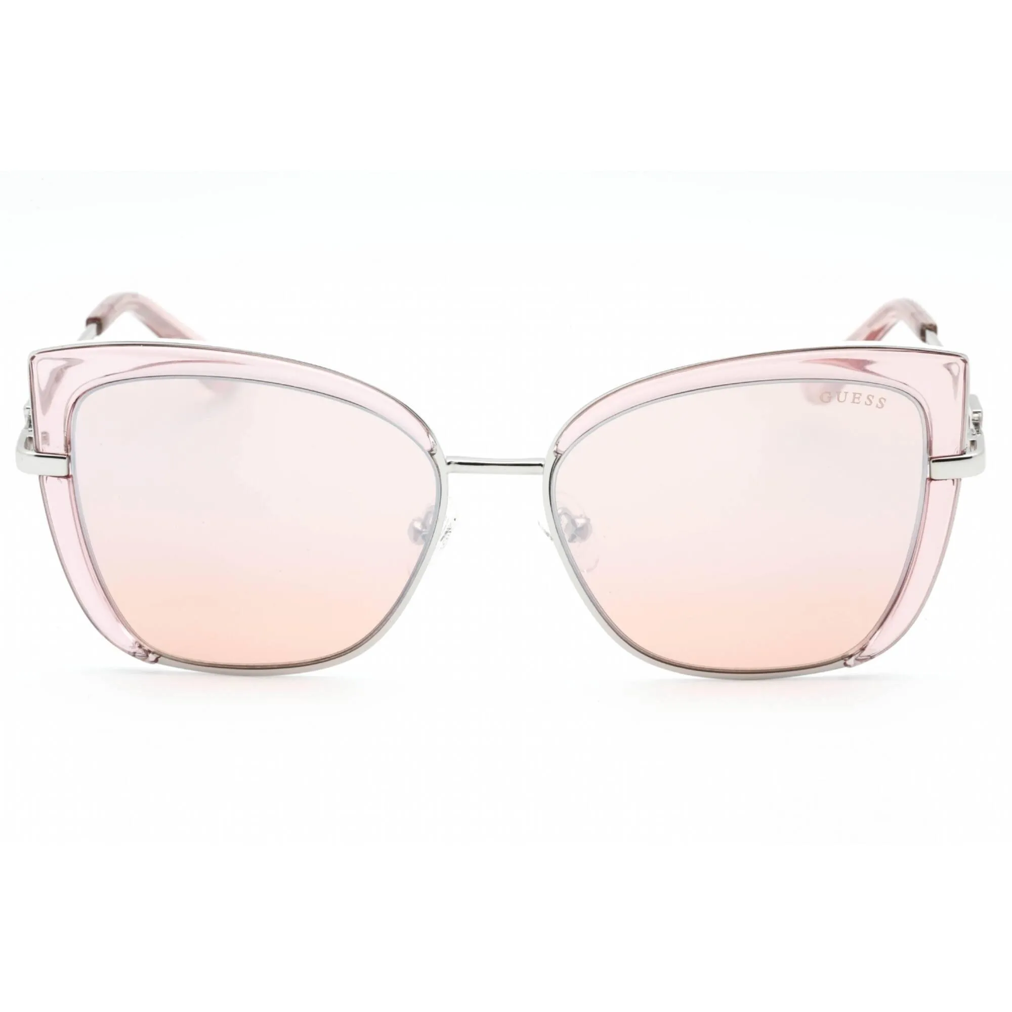 Guess Women's Sunglasses - Shiny Pink Metal Full Rim Cat Eye Frame | GU7633 72U