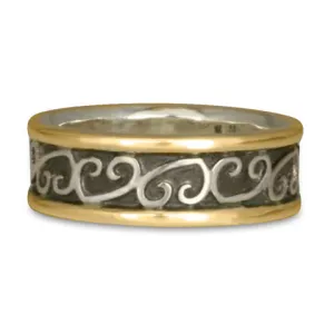 Heart Vine Ring Gold Over Silver with Border (GSG)