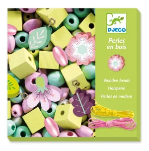 Leaves and Flowers Wooden Beads Jewellery Making Kids Craft Set - Djeco