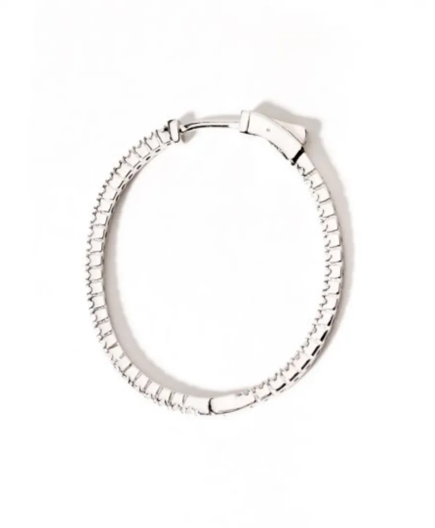 Mini Pave Oval Hoop Earrings