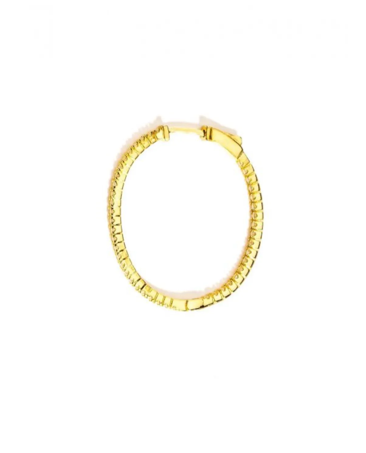 Mini Pave Oval Hoop Earrings