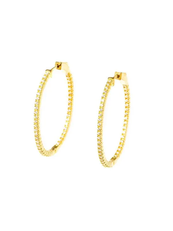 Mini Pave Oval Hoop Earrings