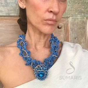 MY LOVE IS BLUE OOAK STATEMENT NECKLACE