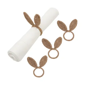 Natural Bunny Ears Napkin Ring, Set of 4