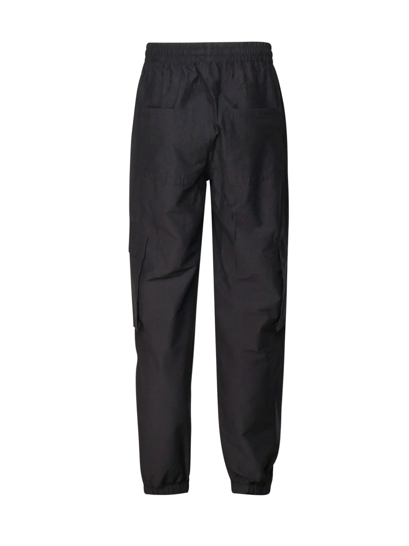 Navy Cargo Trousers with Elastic Waist