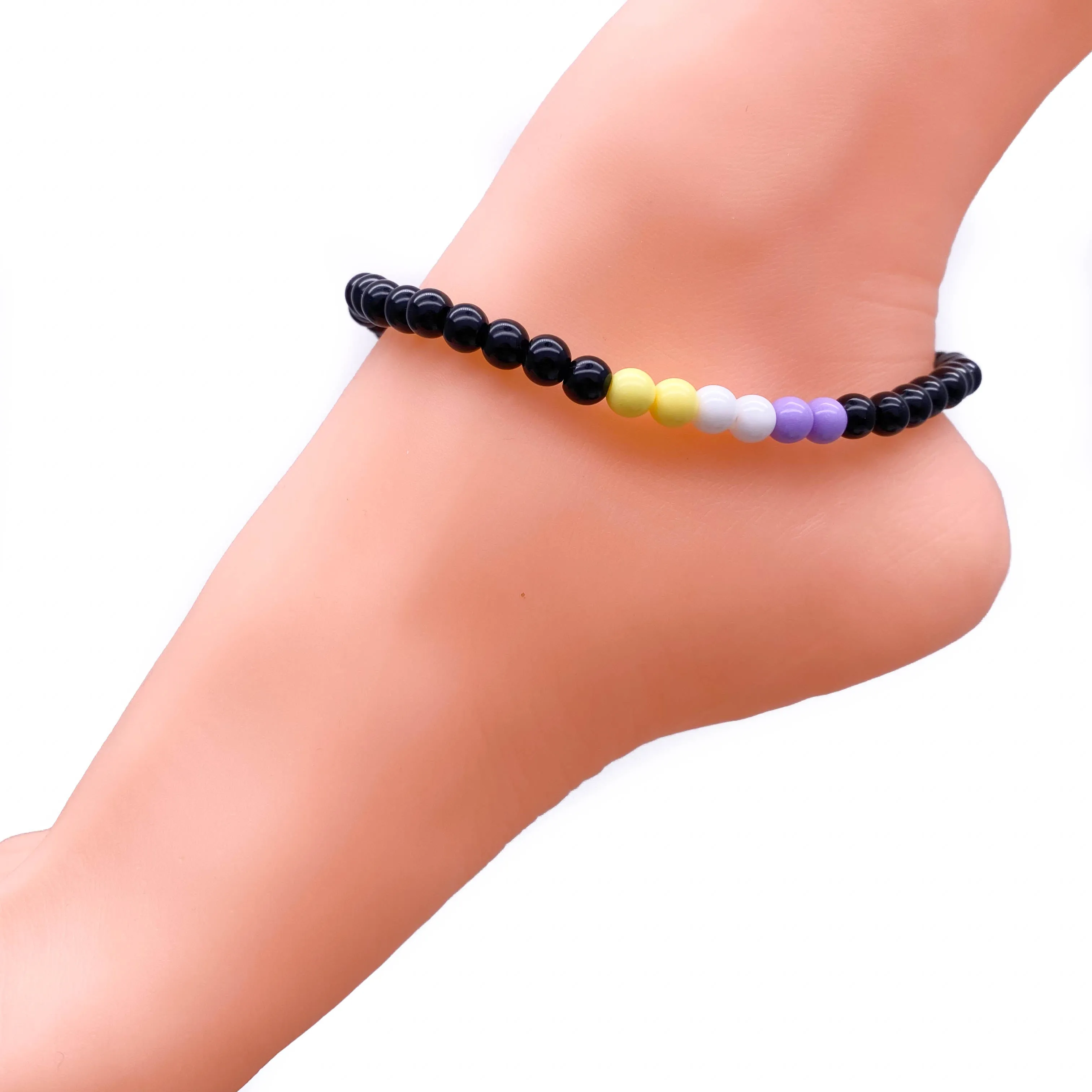 Non Binary Colours Acrylic Bead Anklet