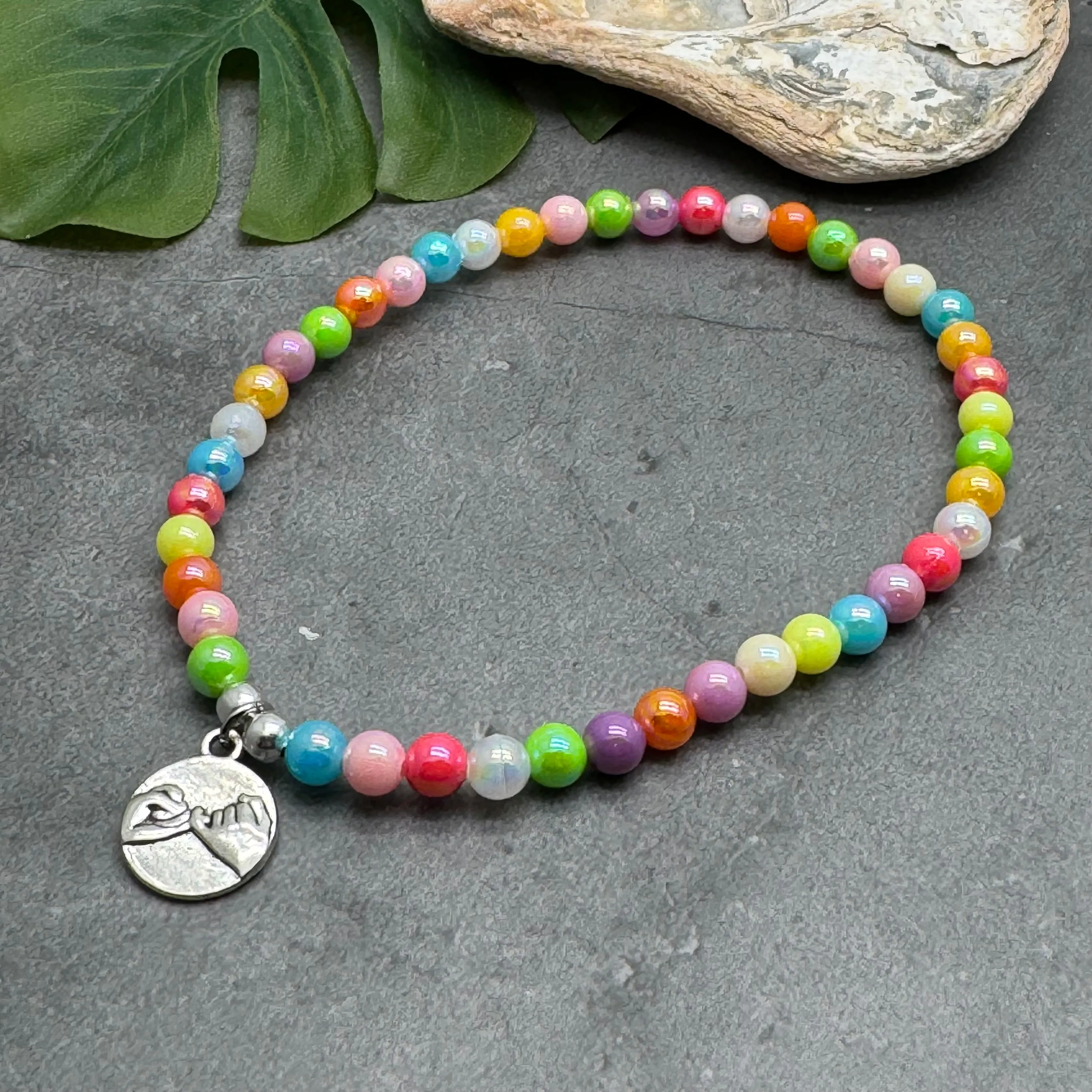 Pinky Promise Acrylic Bead Anklet - Colour Choice