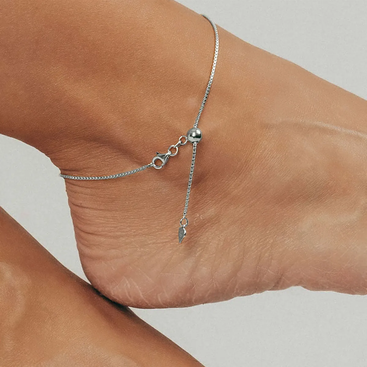 Roma Crescent Moon Charm Adjustable Anklet