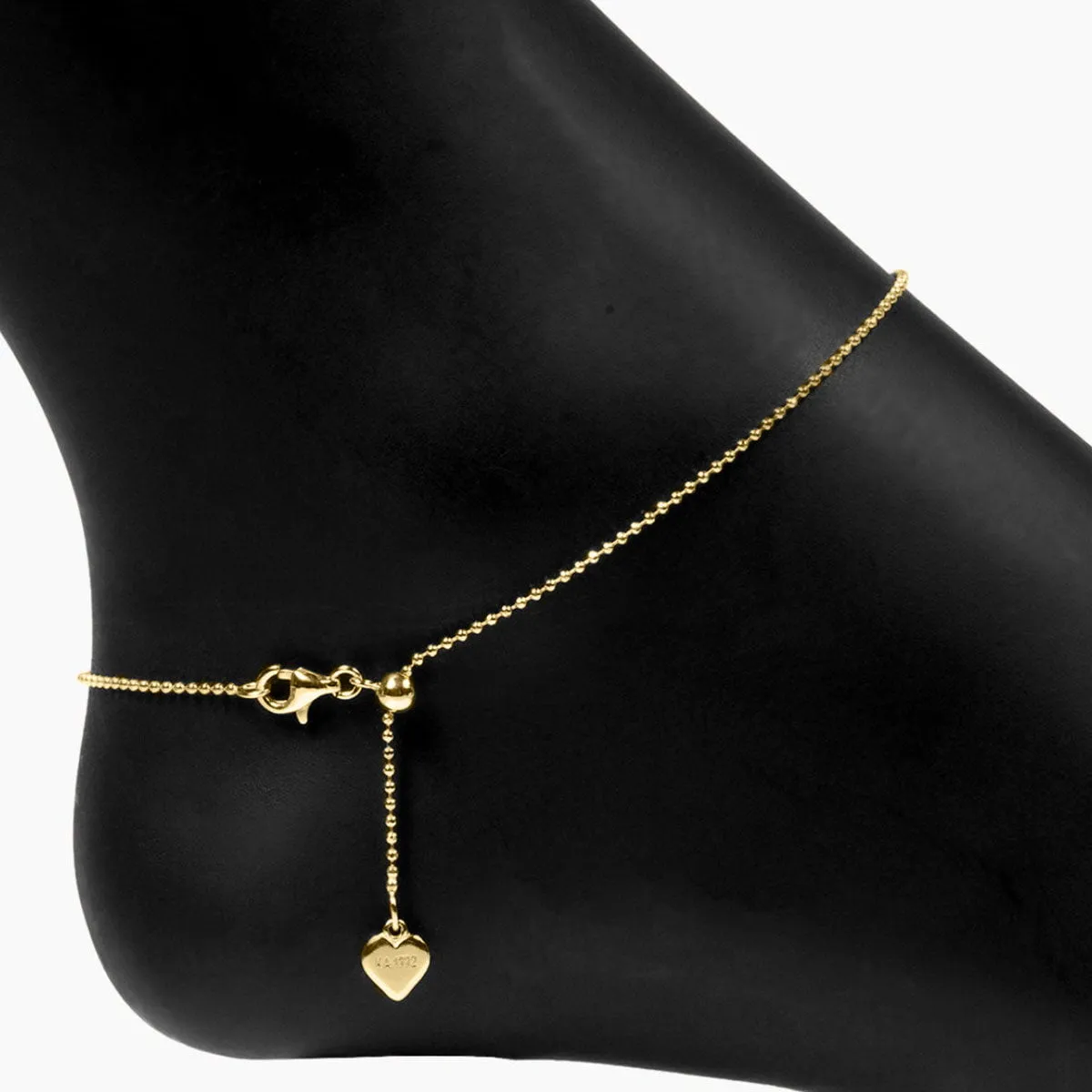 Roma Crescent Moon Charm Adjustable Anklet